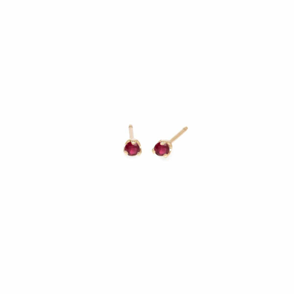 14K Yellow Gold Ruby Stud Earrings