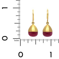 18K Yellow Gold Ruby Buoy Drop Earrings, 18k yellow gold Long's Jewelers