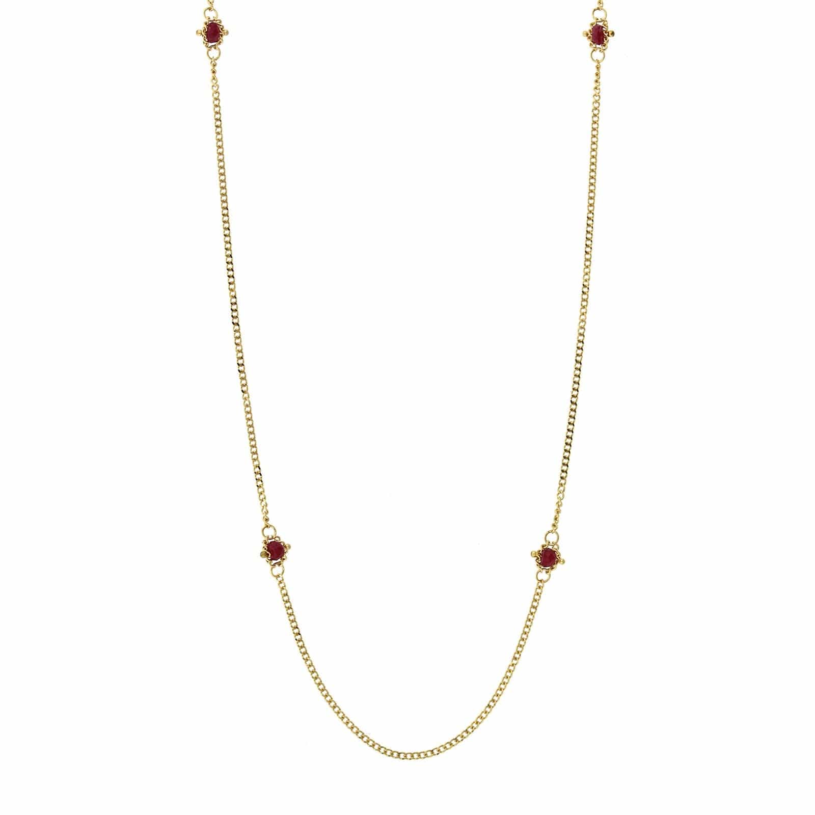 Amali 18K Yellow Gold Ruby Station Necklace – Long's Jewelers