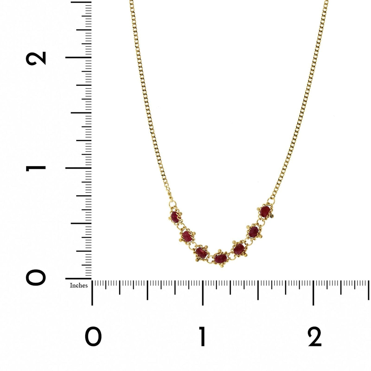 Amali 18K Yellow Gold Ruby Station Necklace
