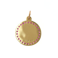 14K Yellow Gold Ruby Disc Pendant Only