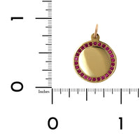 14K Yellow Gold Ruby Disc Pendant Only