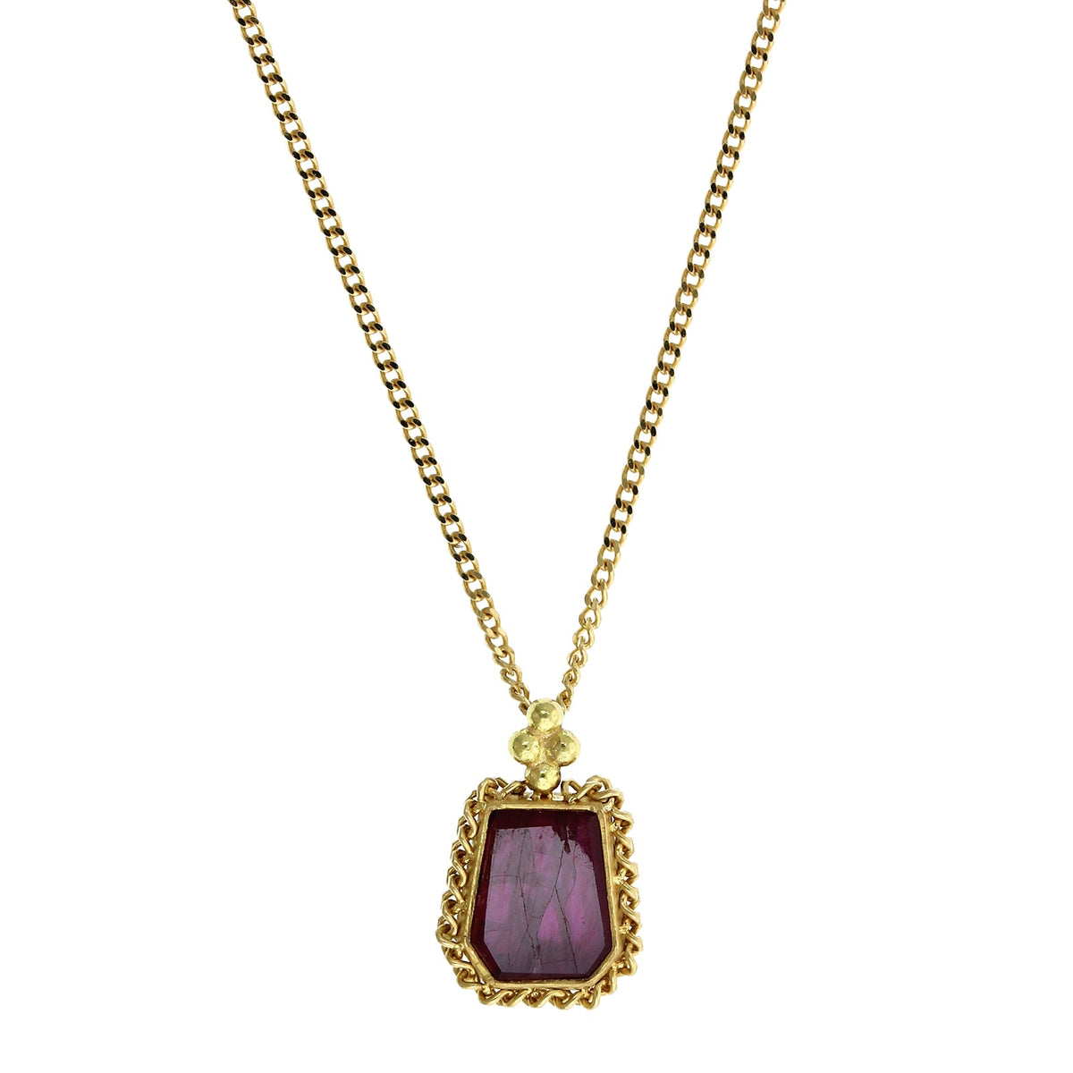18K Yellow Gold Ruby Pendant, Long's Jewelers