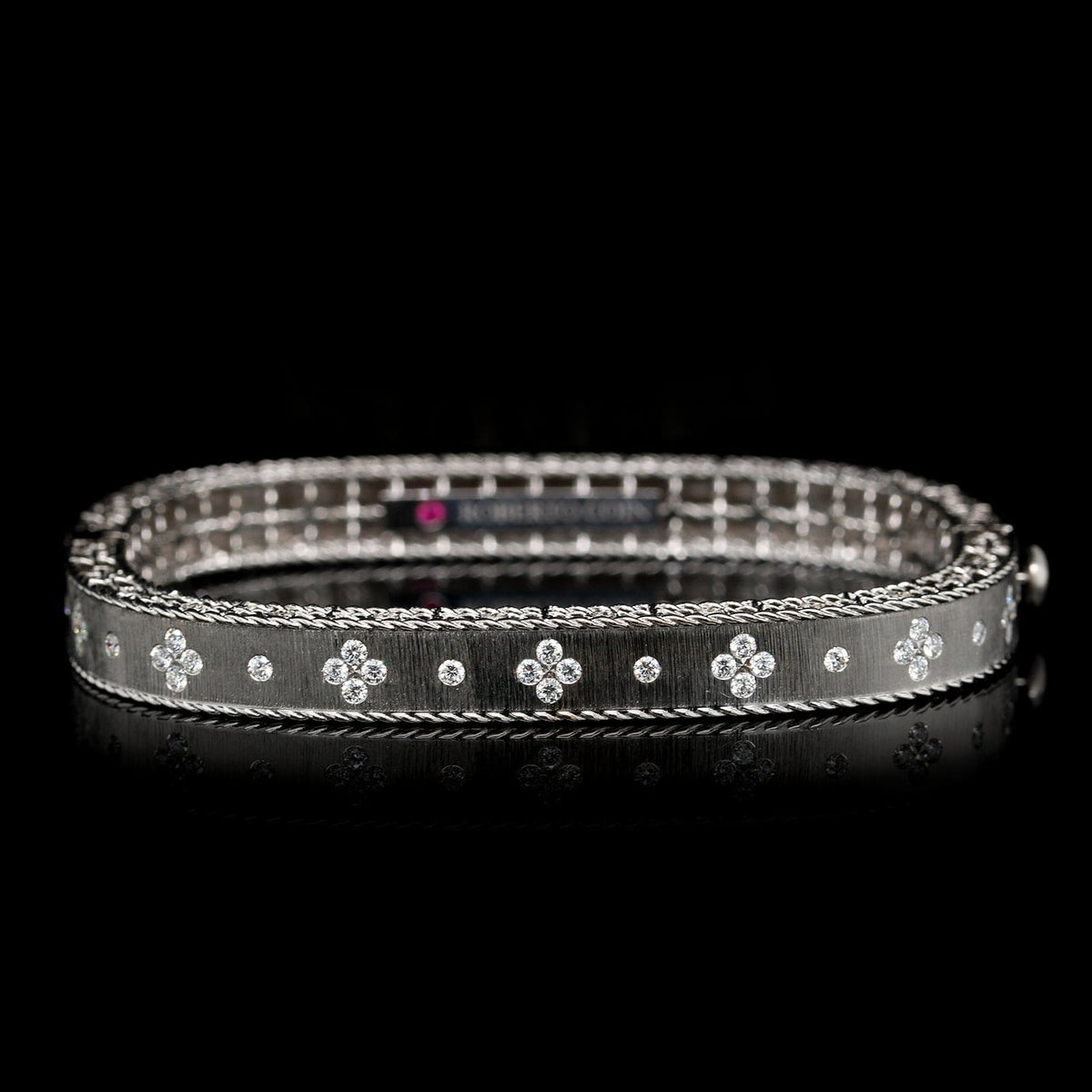 Roberto Coin 18K White Gold Diamond Princess Bangle, White Gold, Long's Jewelers