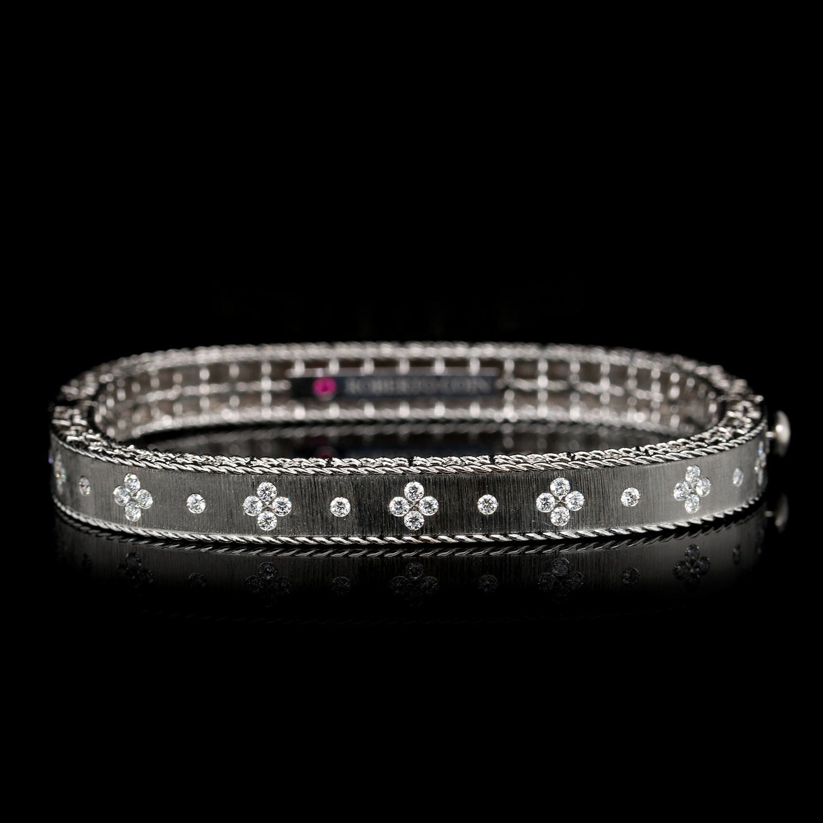 Roberto Coin 18K White Gold Diamond Princess Bangle, White Gold, Long's Jewelers