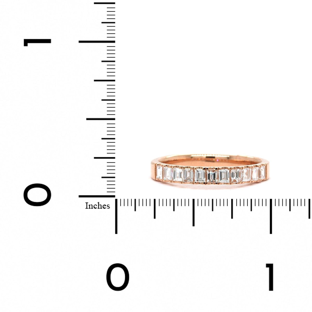 Rose Gold Baguette Diamond Band, rose gold, Long's Jewelers