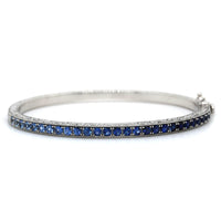 Penny Preville 18K White Gold Ombre Sapphire Bangle Bracelet