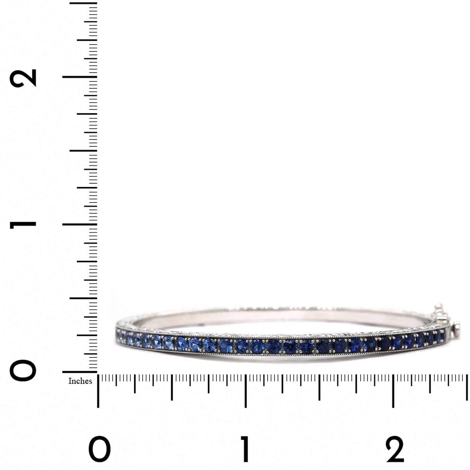 Penny Preville 18K White Gold Ombre Sapphire Bangle Bracelet