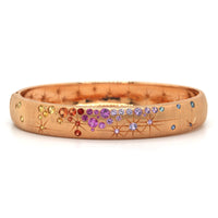 Penny Preville 18K Rose Gold Rainbow Sapphire Galaxy Bangle