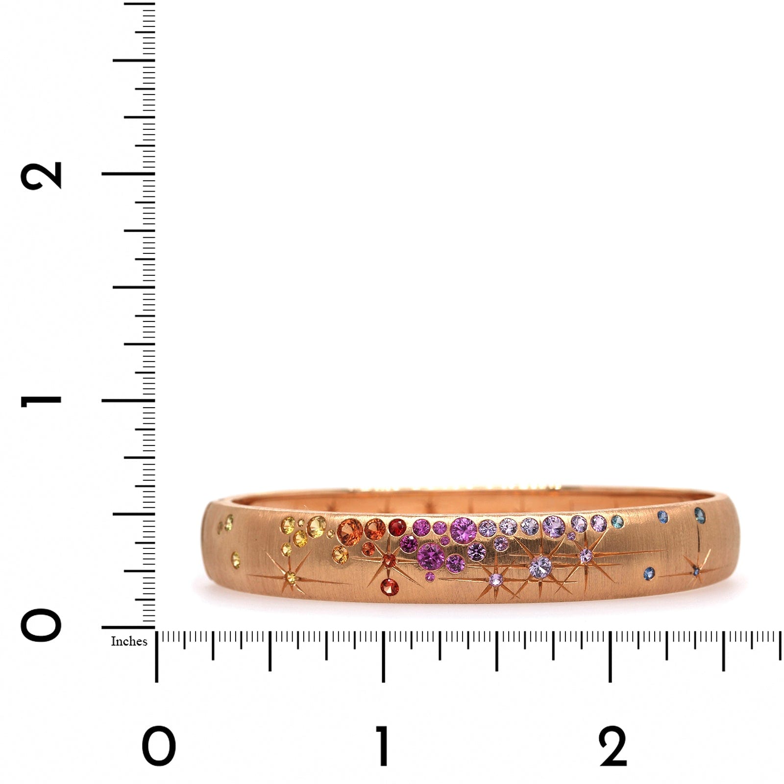 Penny Preville 18K Rose Gold Rainbow Sapphire Galaxy Bangle