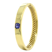 18K Yellow Gold Purple Sapphire Bangle