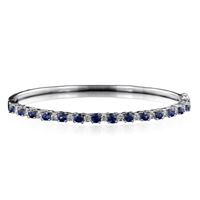 18K White Gold Sapphire and Diamond Bangle