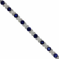 18K White Gold Sapphire X Diamond Bracelet, 18k white gold, Long's Jewelers