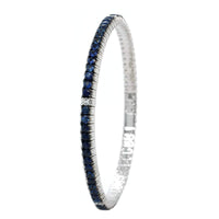18K White Gold Pave Sapphire Stretch Bracelet