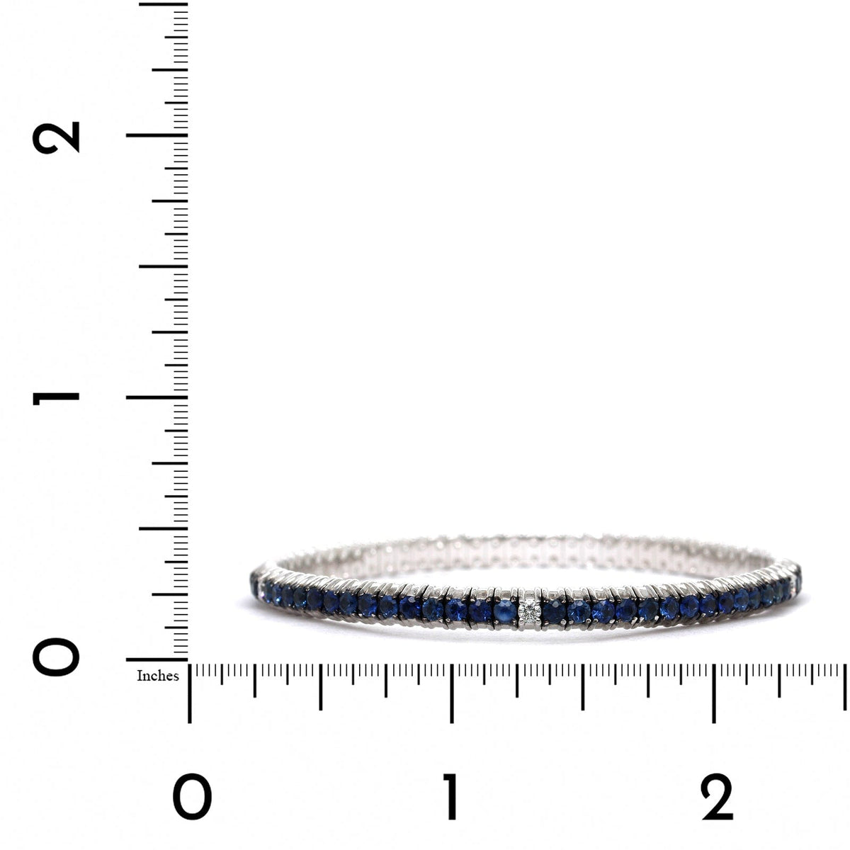 18K White Gold Pave Sapphire Stretch Bracelet