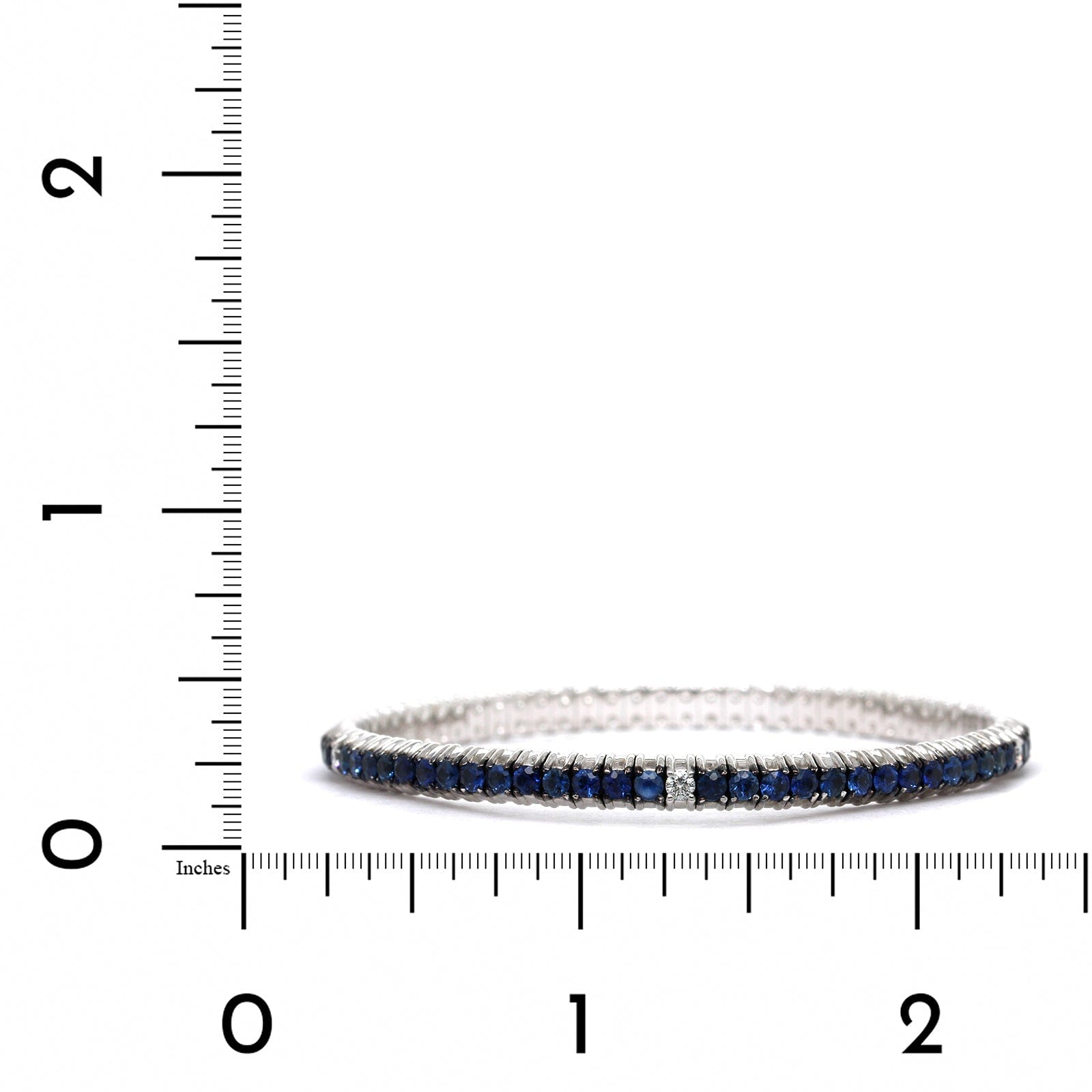 18K White Gold Pave Sapphire Stretch Bracelet