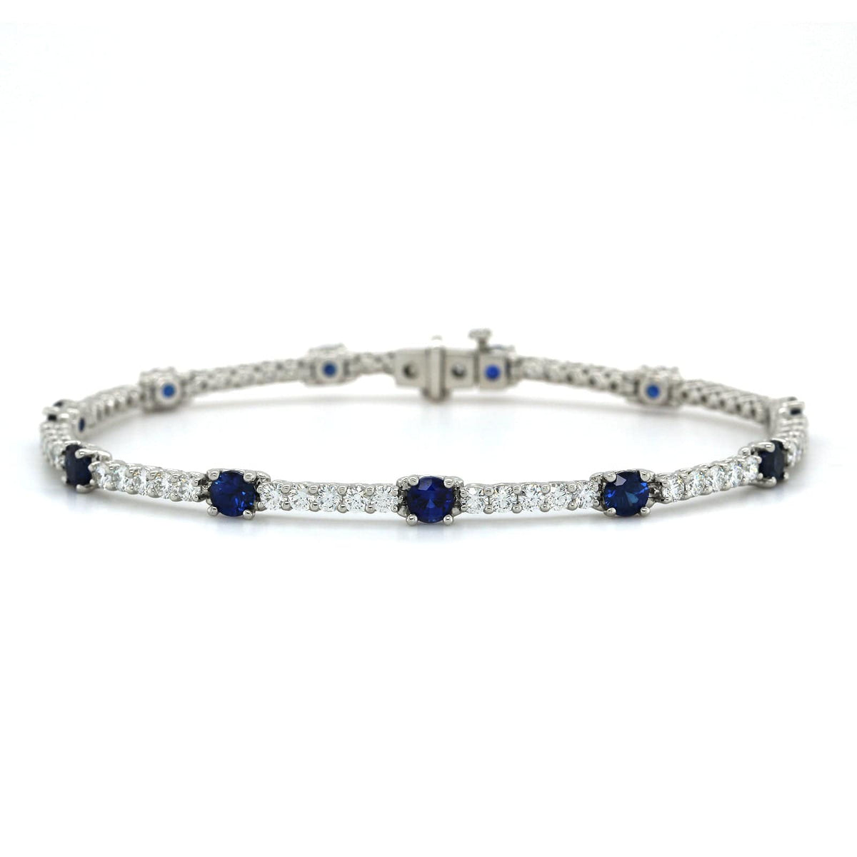 Platinum Sapphire and Diamond Bracelet, Platinum, Long's Jewelers