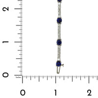 Platinum Sapphire and Diamond Bracelet, Platinum, Long's Jewelers