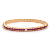 18K Rose Gold Pink Sapphire Stretch Bracelet, Long's Jewelers