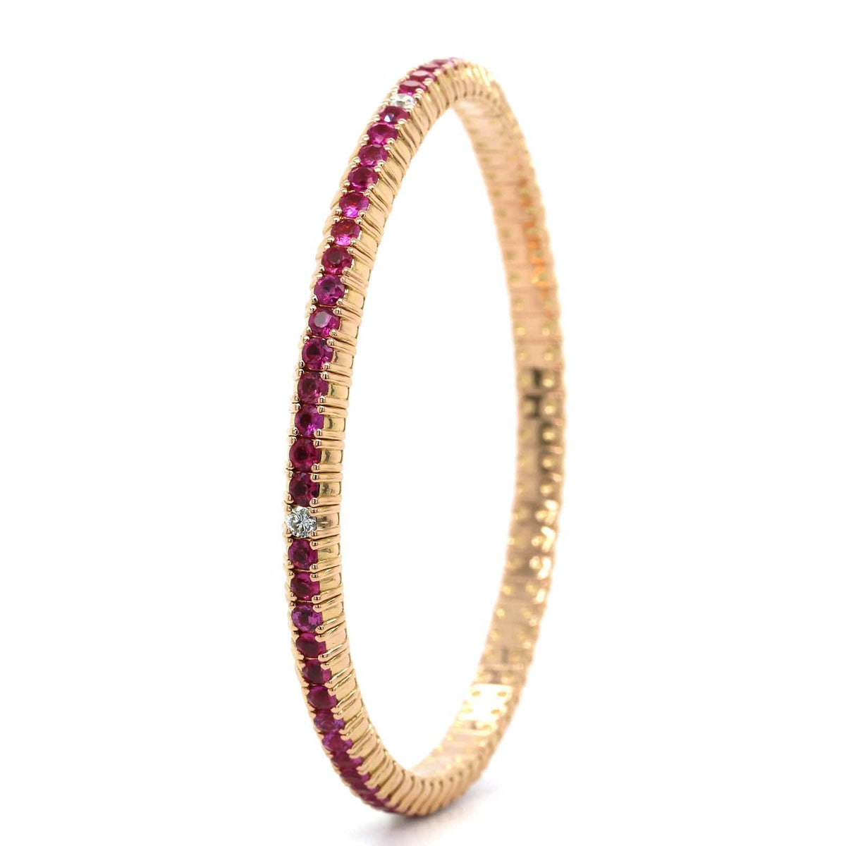 18K Rose Gold Pink Sapphire Stretch Bracelet, Long's Jewelers