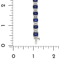 Platinum Sapphire and Diamond Tennis Bracelet