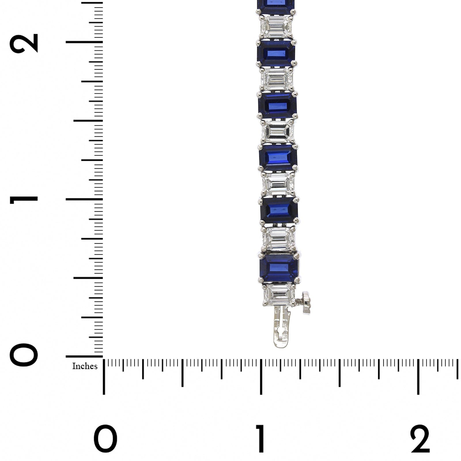 Platinum Sapphire and Diamond Tennis Bracelet