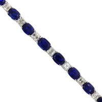 Platinum Cushion Sapphire and Diamond Bracelet, Platinum Long's Jewelry