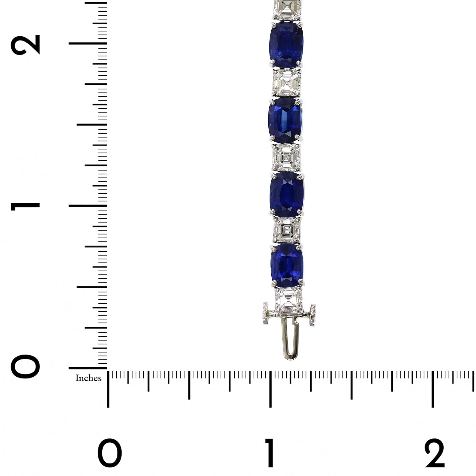 Platinum Cushion Sapphire and Diamond Bracelet, Platinum Long's Jewelry