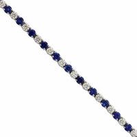 Platinum Sapphire and Diamond Tennis Bracelet, Platinum Long's Jewelry