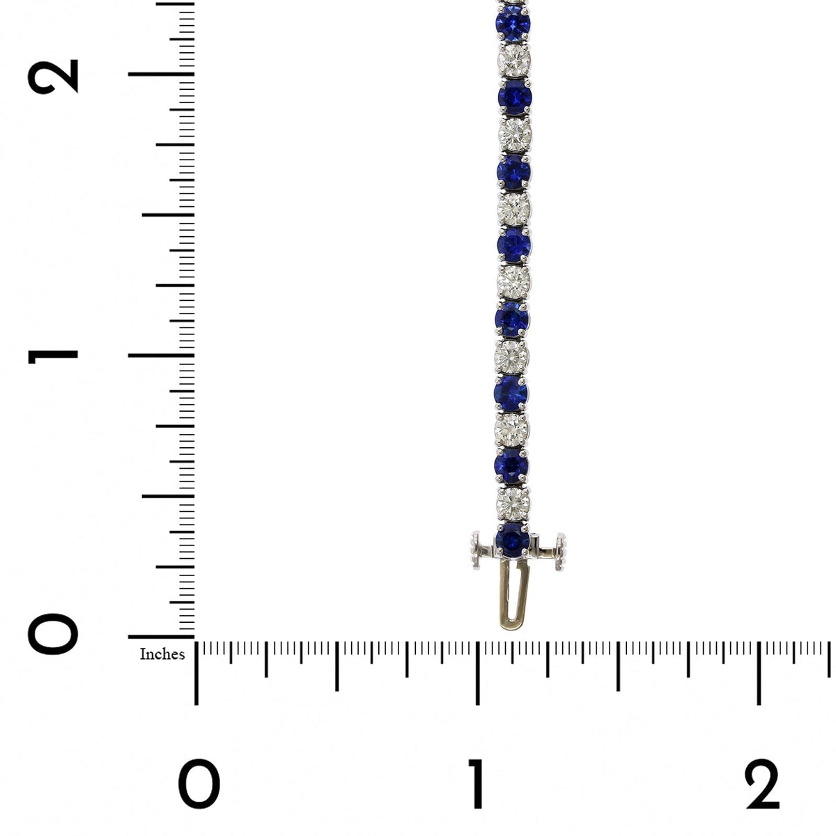 Platinum Sapphire and Diamond Tennis Bracelet, Platinum Long's Jewelry