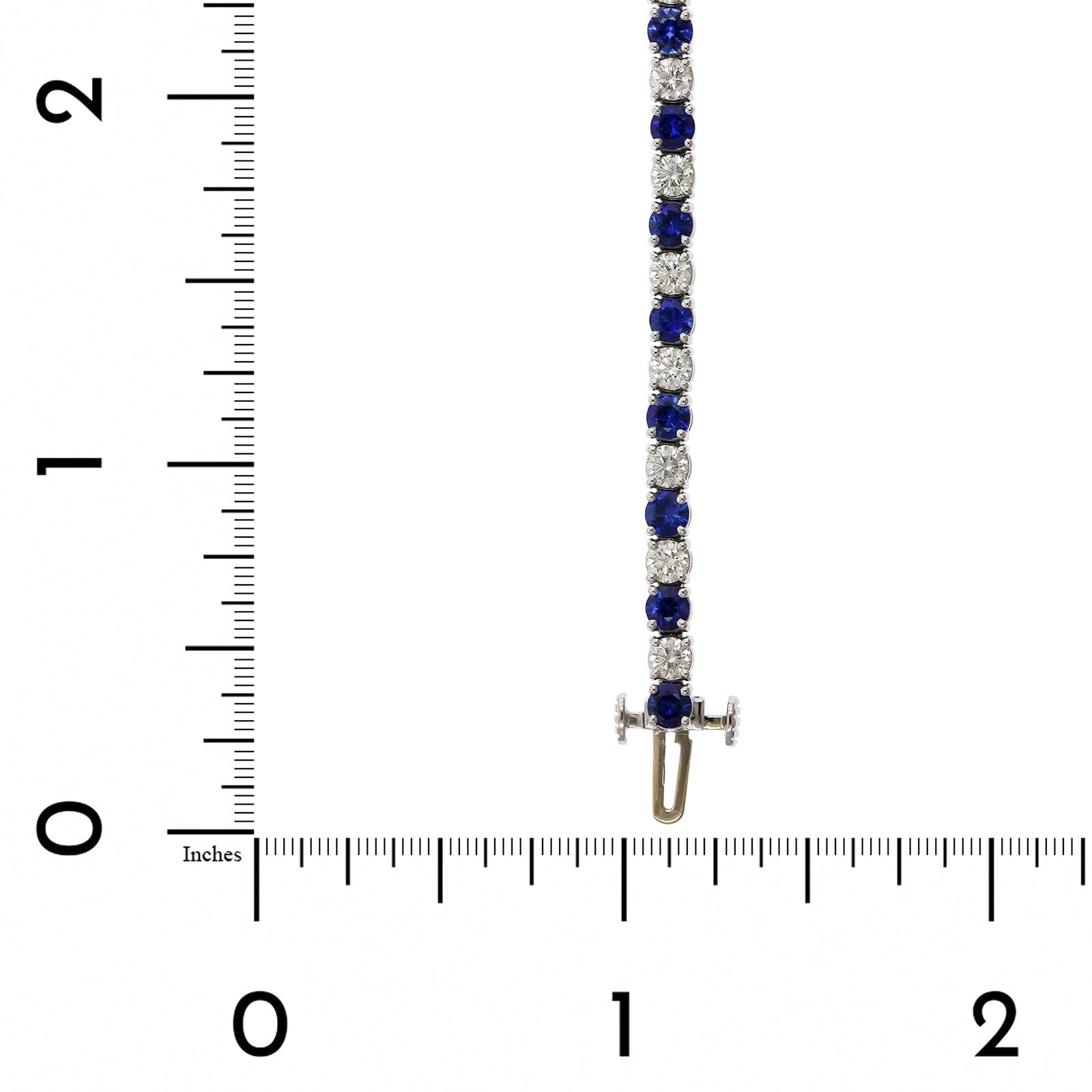 Platinum Sapphire and Diamond Tennis Bracelet, Platinum Long's Jewelry