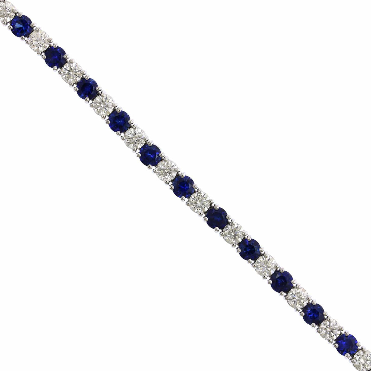 Platinum Sapphire and Diamond Tennis Bracelet