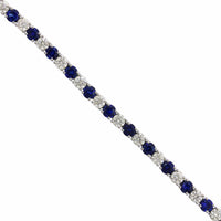 Platinum Sapphire and Diamond Tennis Bracelet