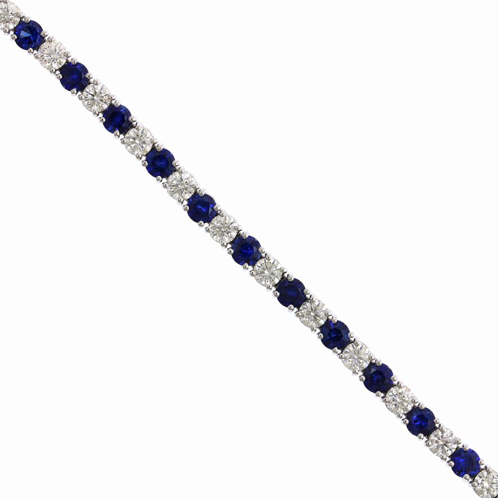 Platinum Sapphire and Diamond Tennis Bracelet