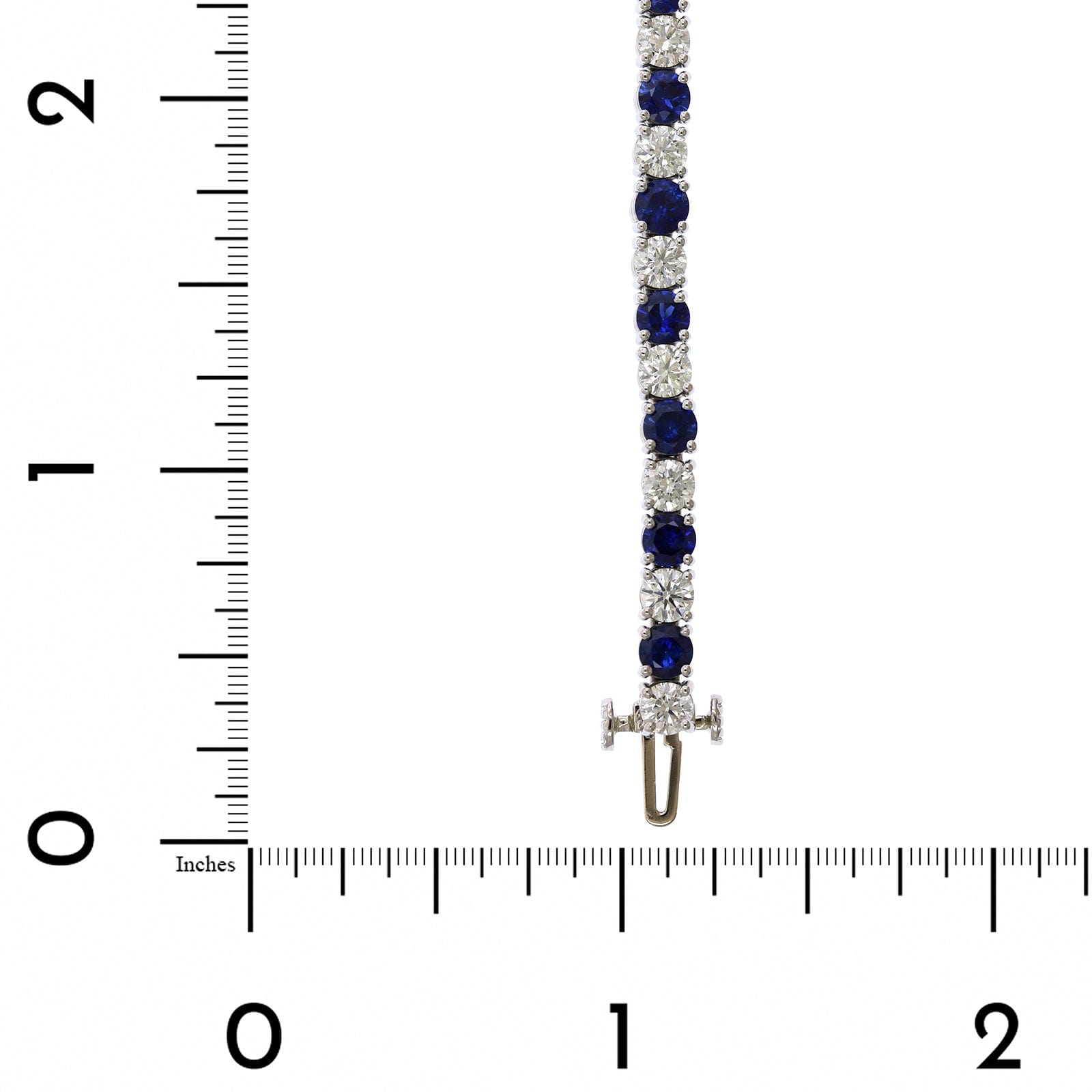 Platinum Sapphire and Diamond Tennis Bracelet