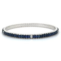 18K White Gold Sapphire Stretch Bracelet, Long's Jewelers