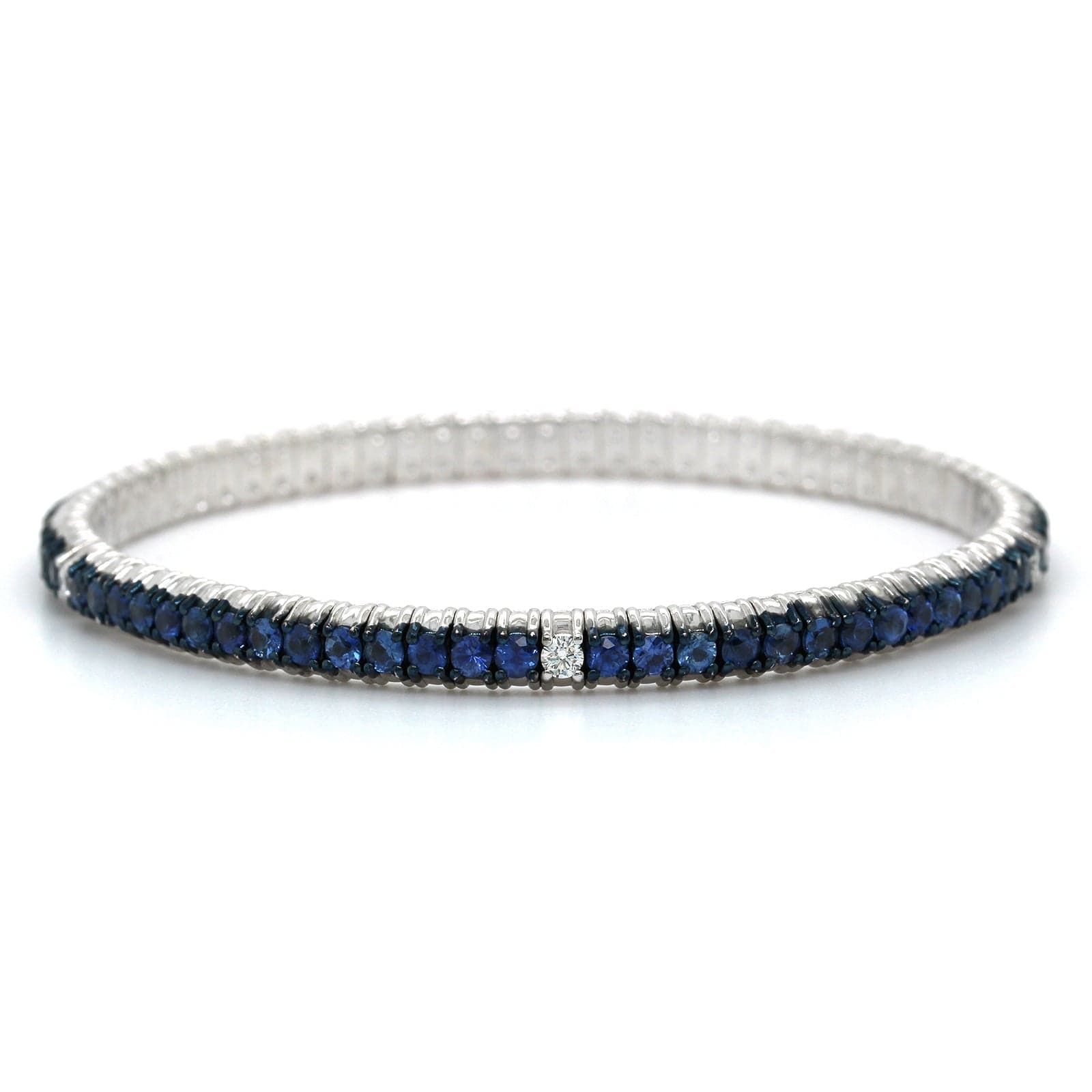 18K White Gold Sapphire Stretch Bracelet, Long's Jewelers