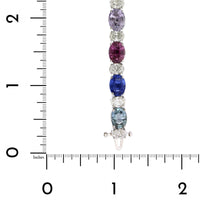 Platinum Multi Color Sapphire and Diamond Bracelet