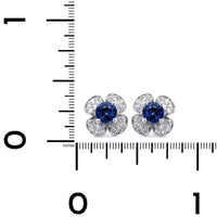 18K White Gold Sapphire and Diamond Earrings