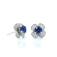 18K White Gold Sapphire and Diamond Earrings