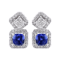 18K White Gold Convertible Sapphire Earrings