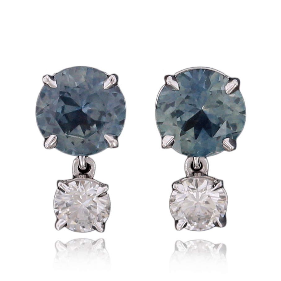 18K White Gold Sapphire Earrings