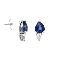 18K White Gold Sapphire and Diamond Earrings