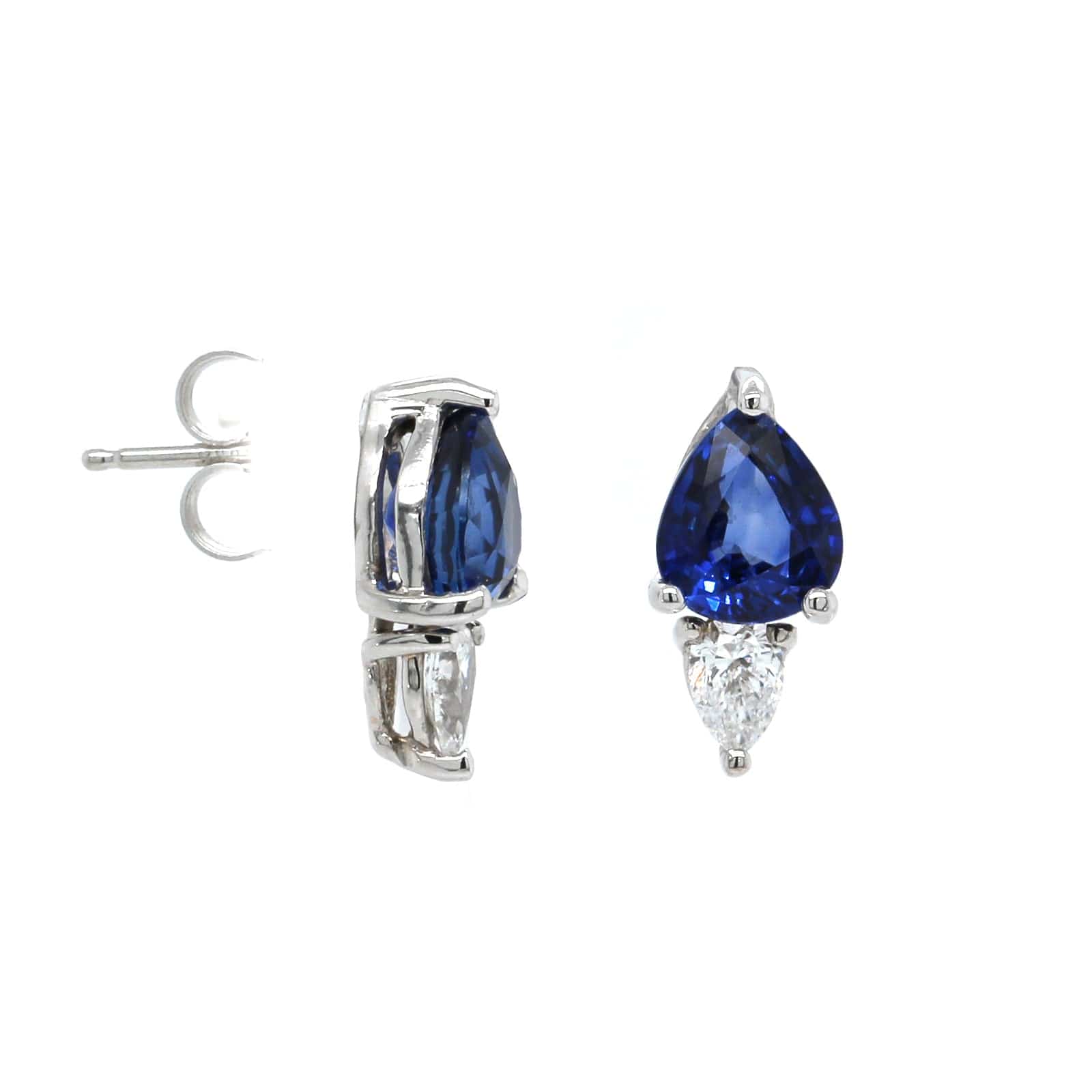 18K White Gold Sapphire and Diamond Earrings