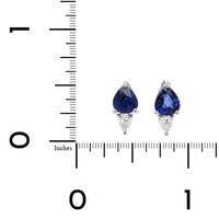 18K White Gold Sapphire and Diamond Earrings