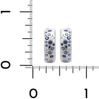 Penny Preville 18K White Gold Diamond Sapphire Huggie Earrings