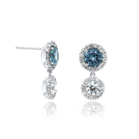 18K White Gold Sapphire and Diamond Drop Earrings