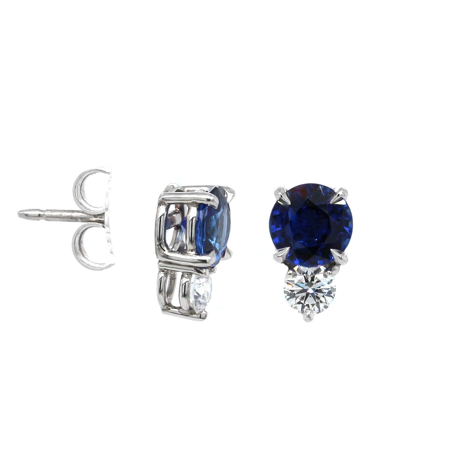 Platinum Sapphire and Diamond Drop Earrings