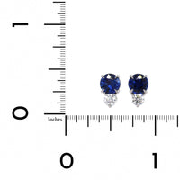 Platinum Sapphire and Diamond Drop Earrings