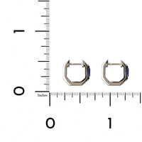 18K White Gold Sapphire and Diamond Huggie Earrings
